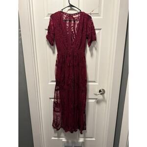 Honey Punch Small Maxi Lace Purple Dress